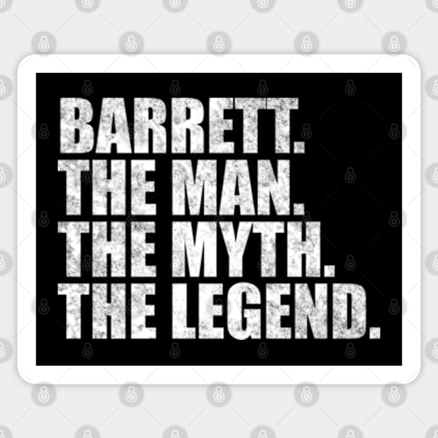 Barrett Legend Barrett Name Barrett given name Sticker by TeeLogic